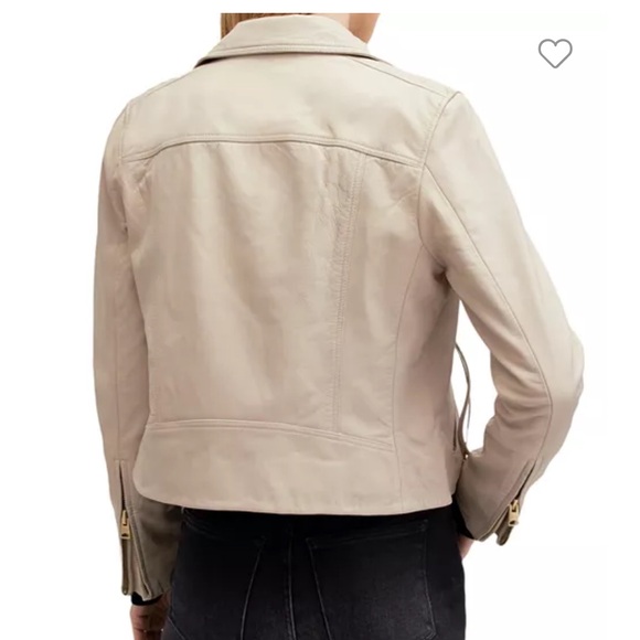 All Saints Dalby Leather Biker Jacket; Size US 10; EUC; White - Picture 4 of 7